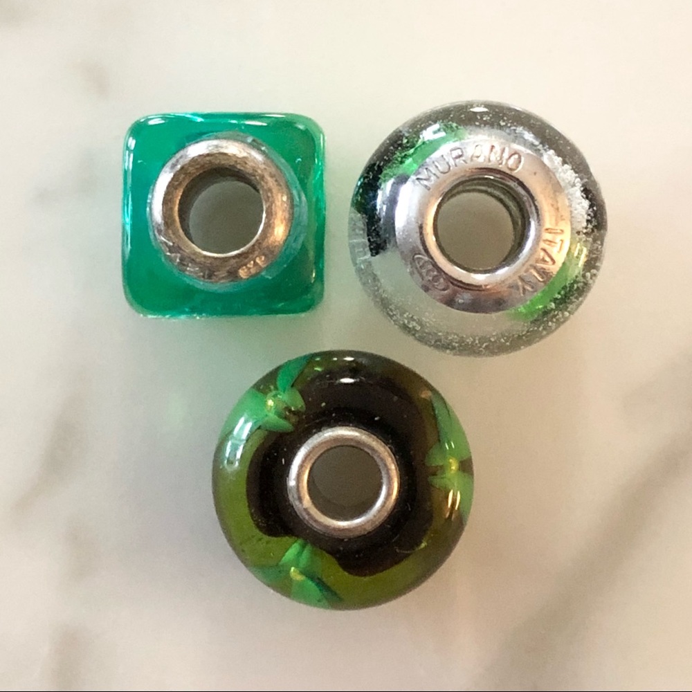 ⭐️ Bundle of 3 Italy Murano Glass Beads - Picture 3 of 5